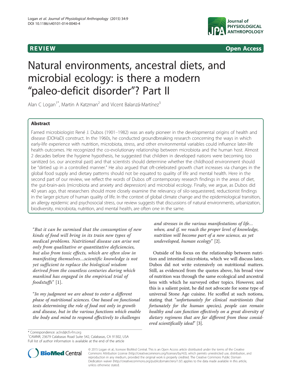 Natural Environments, Ancestral Diets, and Microbial Ecology