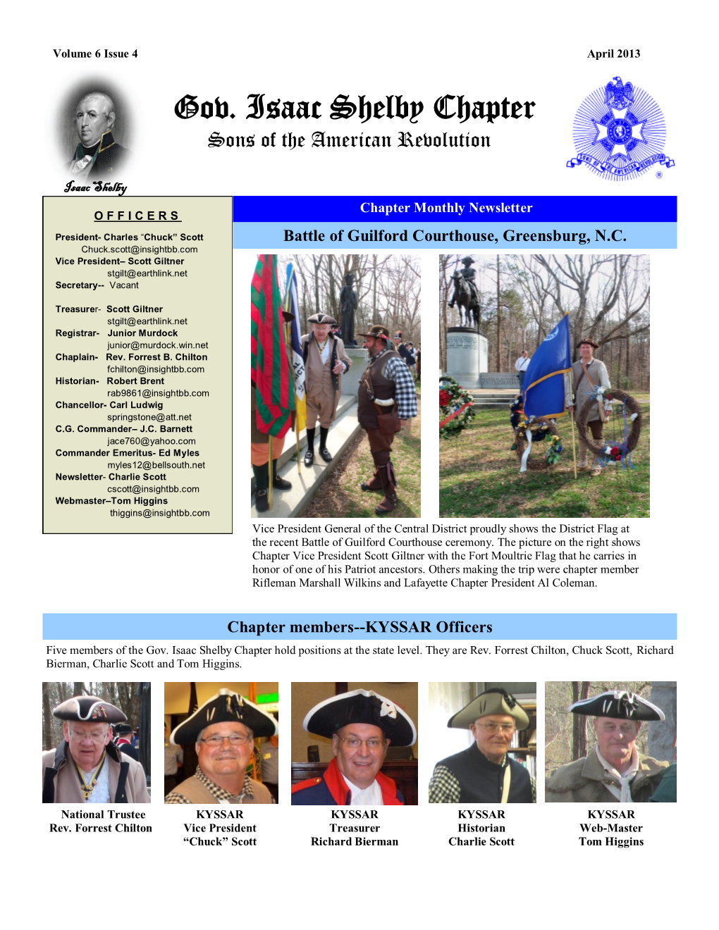 Gov. Isaac Shelby Chapter Sons of the American Revolution