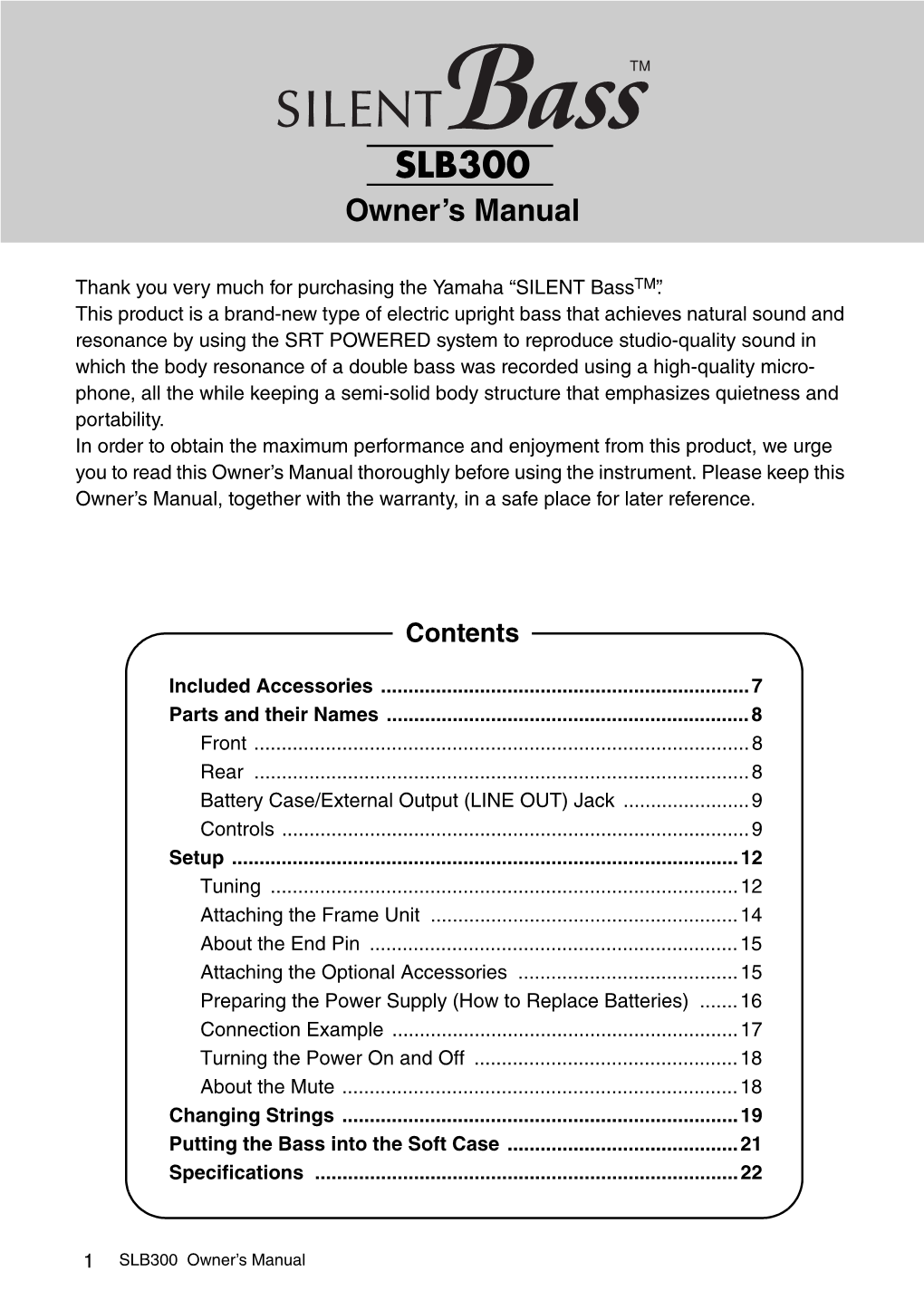 SLB300 Owner's Manual