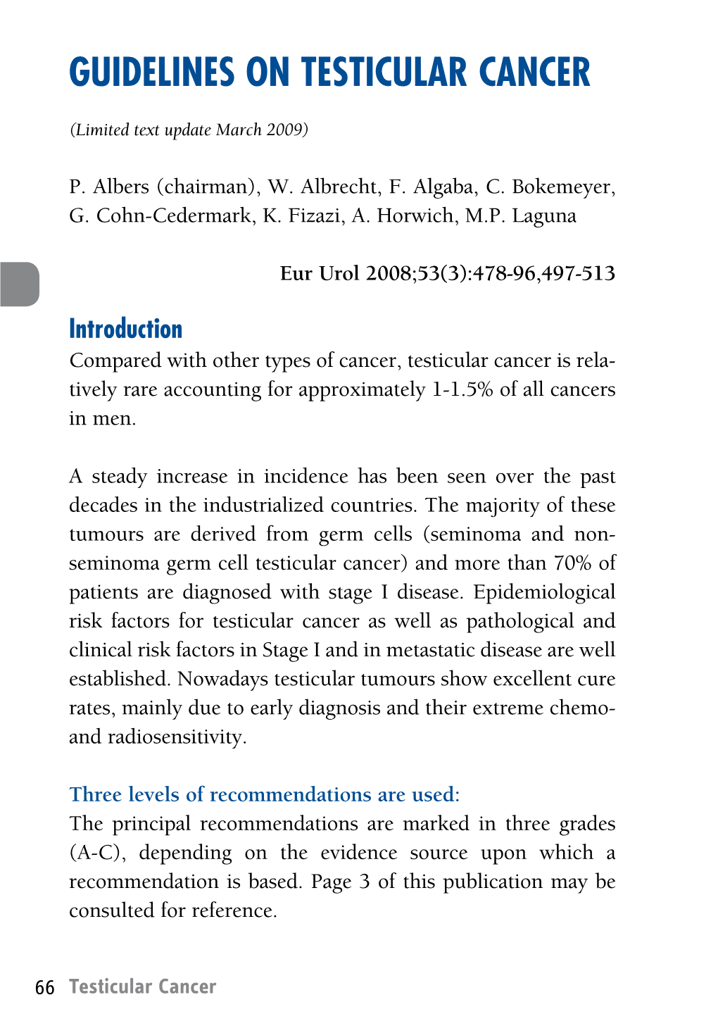 Guidelines on Testicular Cancer