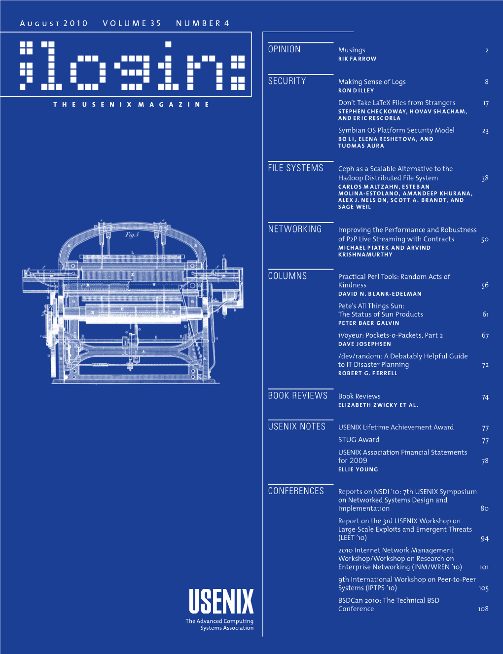 OPINION SECURITY File Systems NETWORKING Columns Book