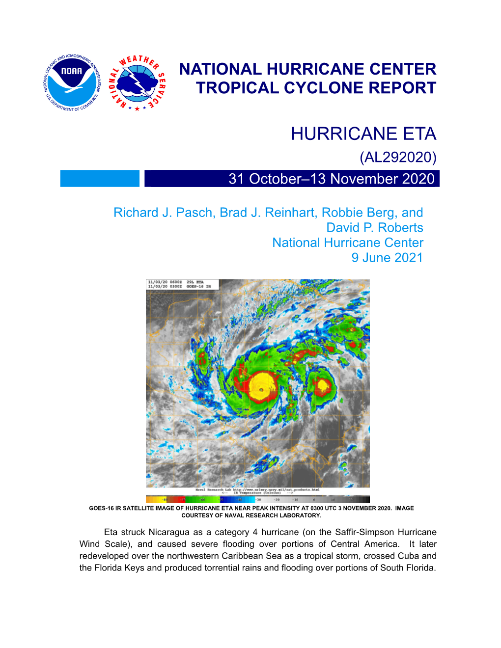 Hurricane Eta Tropical Cyclone Report Has Been Posted