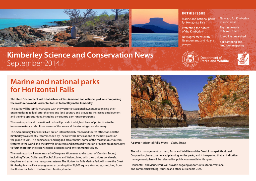 Kimberley Science and Conservation News September 2014 Marine And