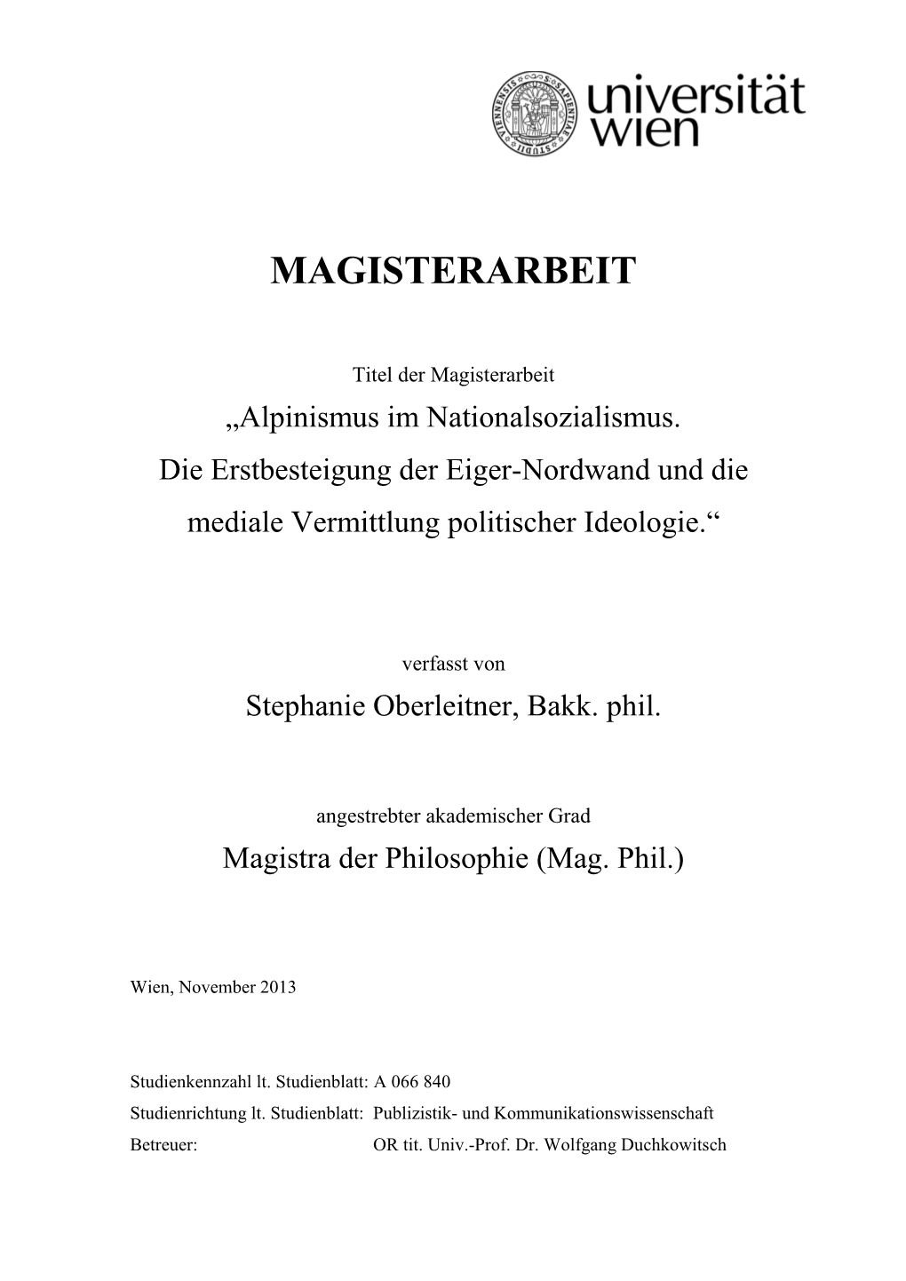 Magisterarbeit