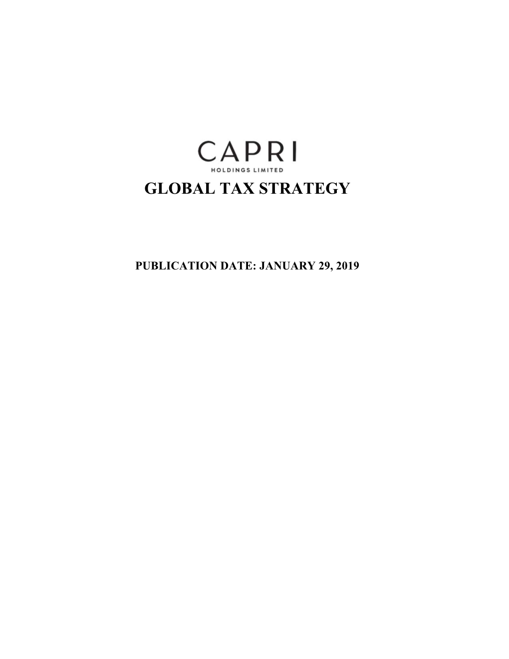 Global Tax Strategy