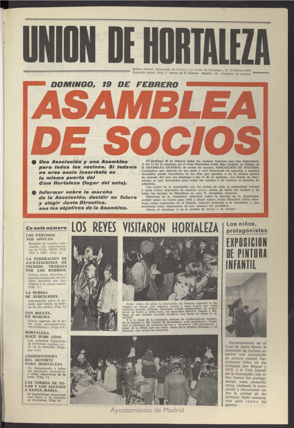 La Unión De Hortaleza De Febrero De 1978, Nº 3