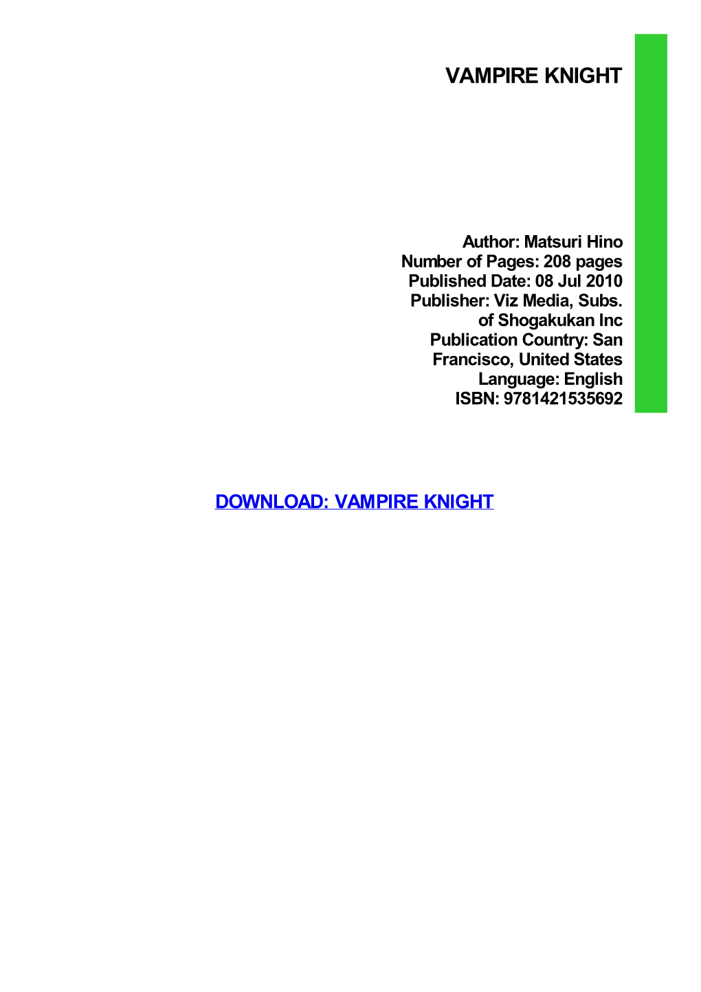 Vampire Knight Download Free