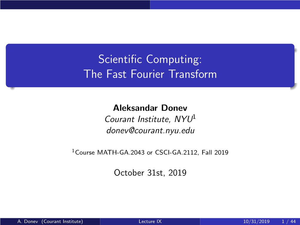 The Fast Fourier Transform