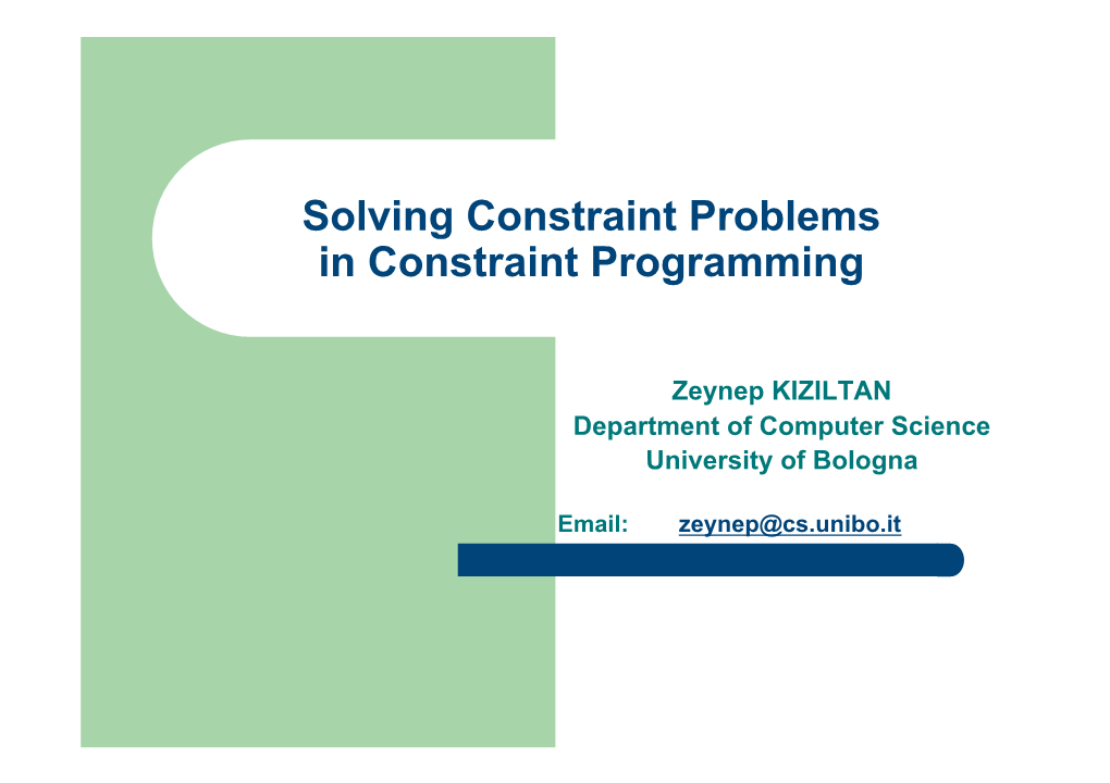 Constraint Programming