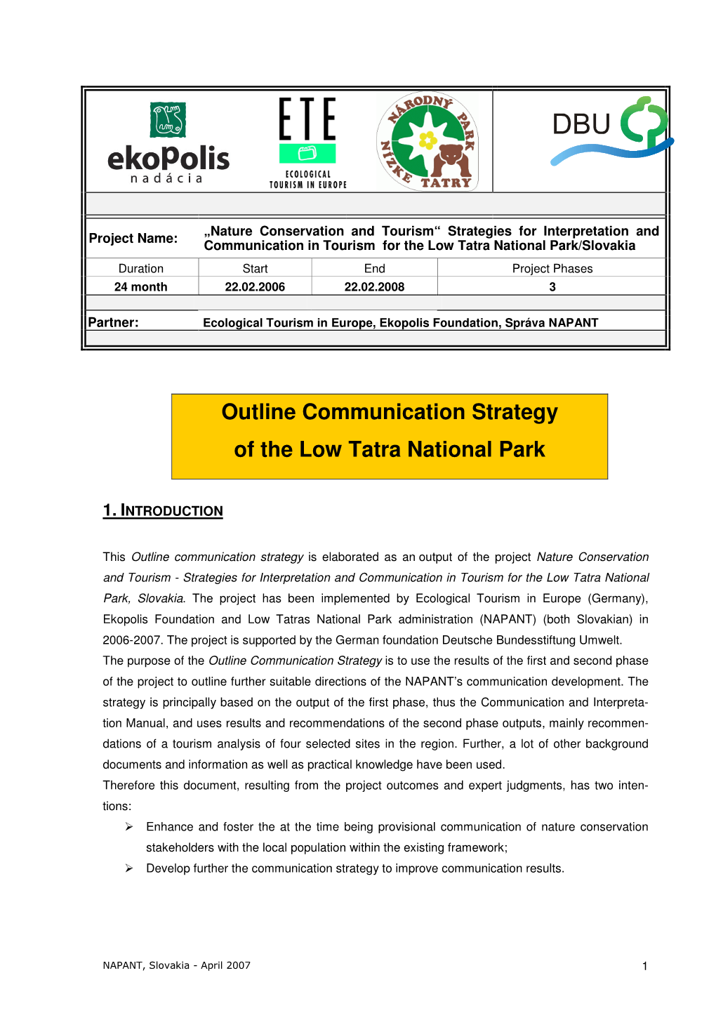 Communication Strategy NAPANT