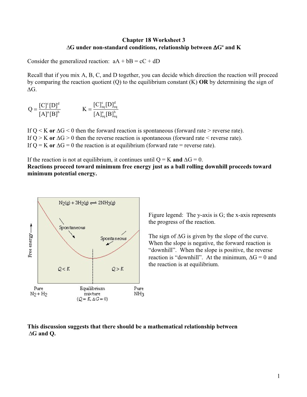 Consider the Generalized Reaction: Aa + Bb = Cc + Dd