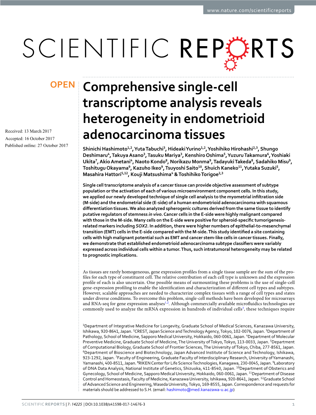 Comprehensive Single-Cell Transcriptome Analysis Reveals