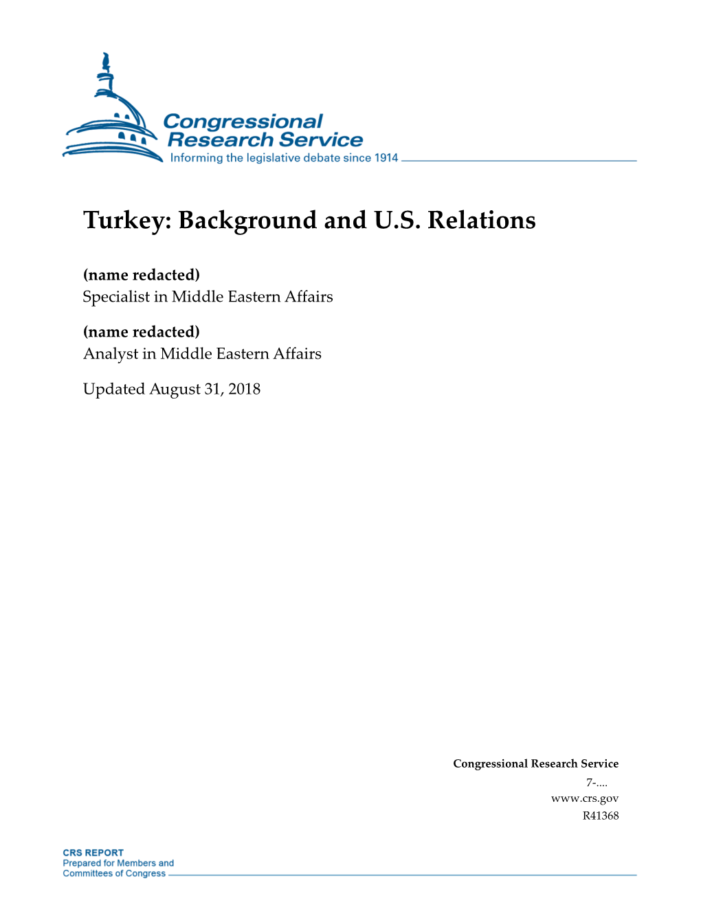 Turkey: Background and U.S