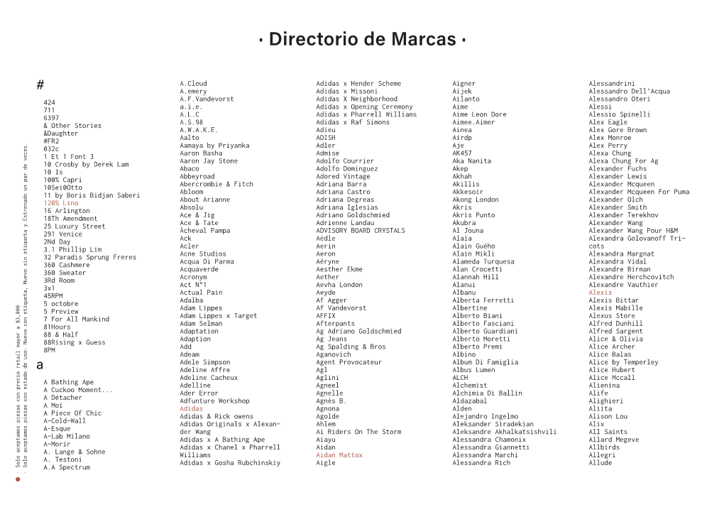 · Directorio De Marcas ·