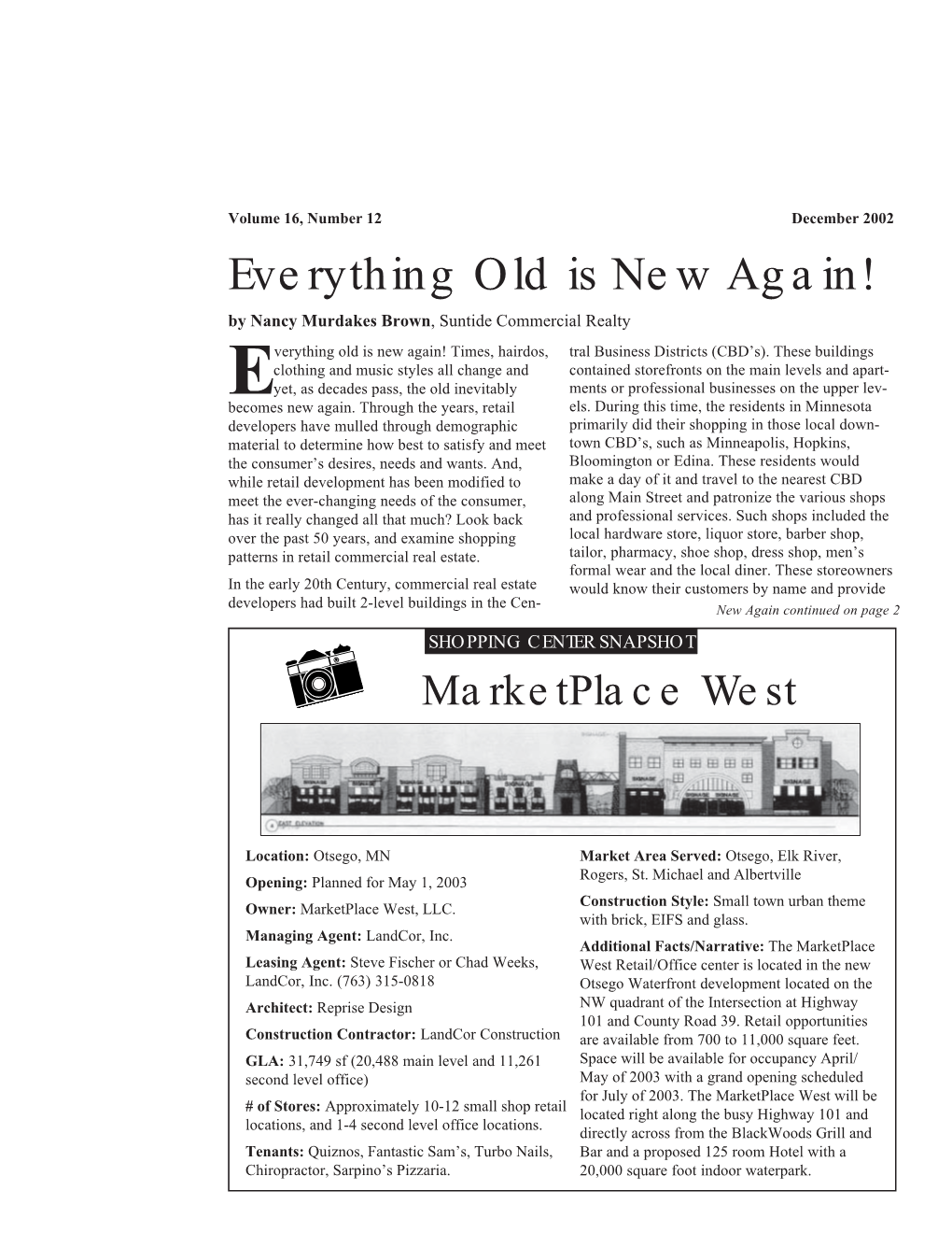 Everything Old Is New Again! by Nancy Murdakes Brown, Suntide Commercial Realty Verything Old Is New Again! Times, Hairdos, Tral Business Districts (CBD’S)