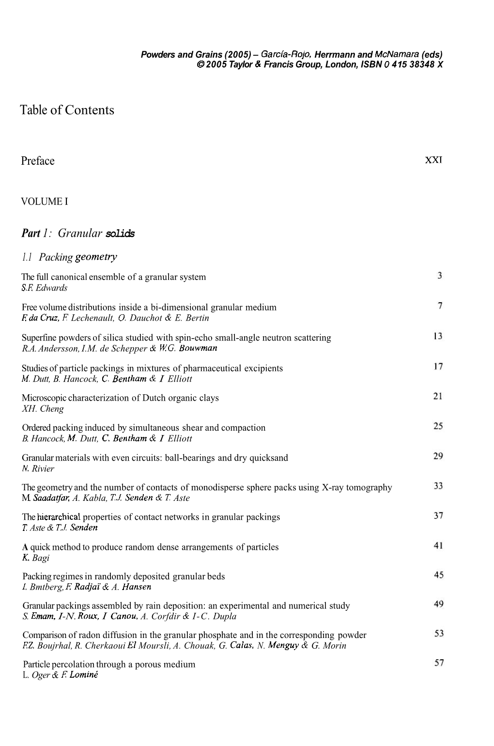 Table of Contents