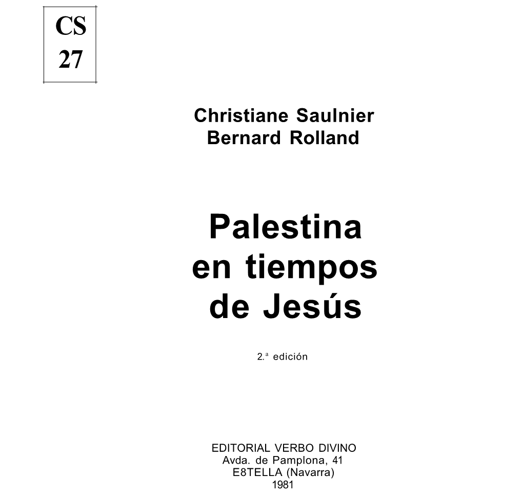 Palestina En Tiempos De Jesús