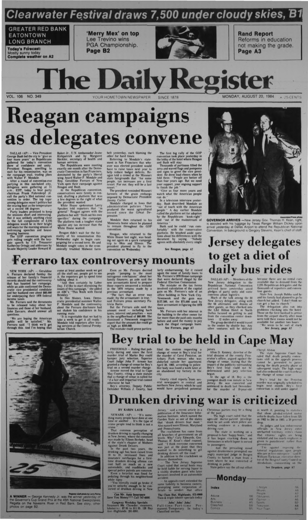 Reagan Campaigns As Delegates Convene