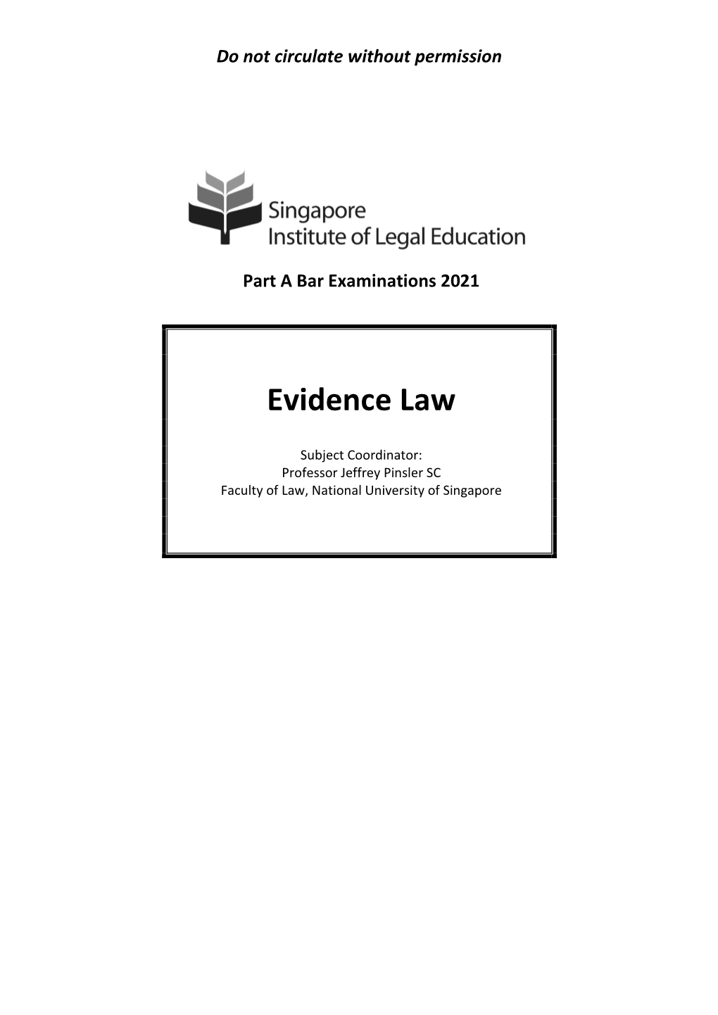 Evidence Law