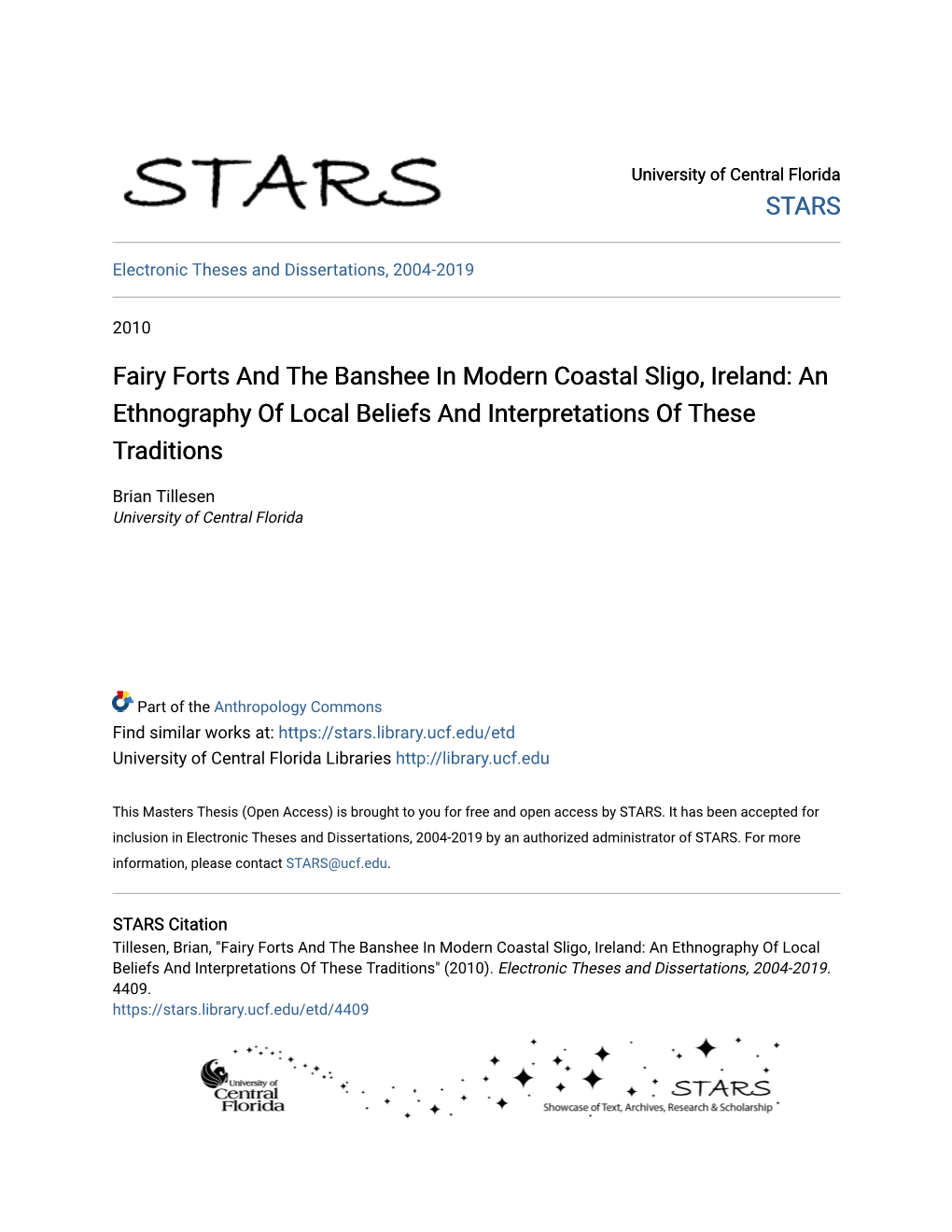 Fairy Forts and the Banshee in Modern Coastal Sligo, Ireland: an Ethnography of Local Beliefs and Interpretations of These Traditions