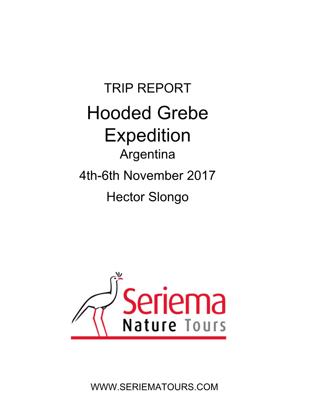 Hooded Grebe Expedition Nov 2017