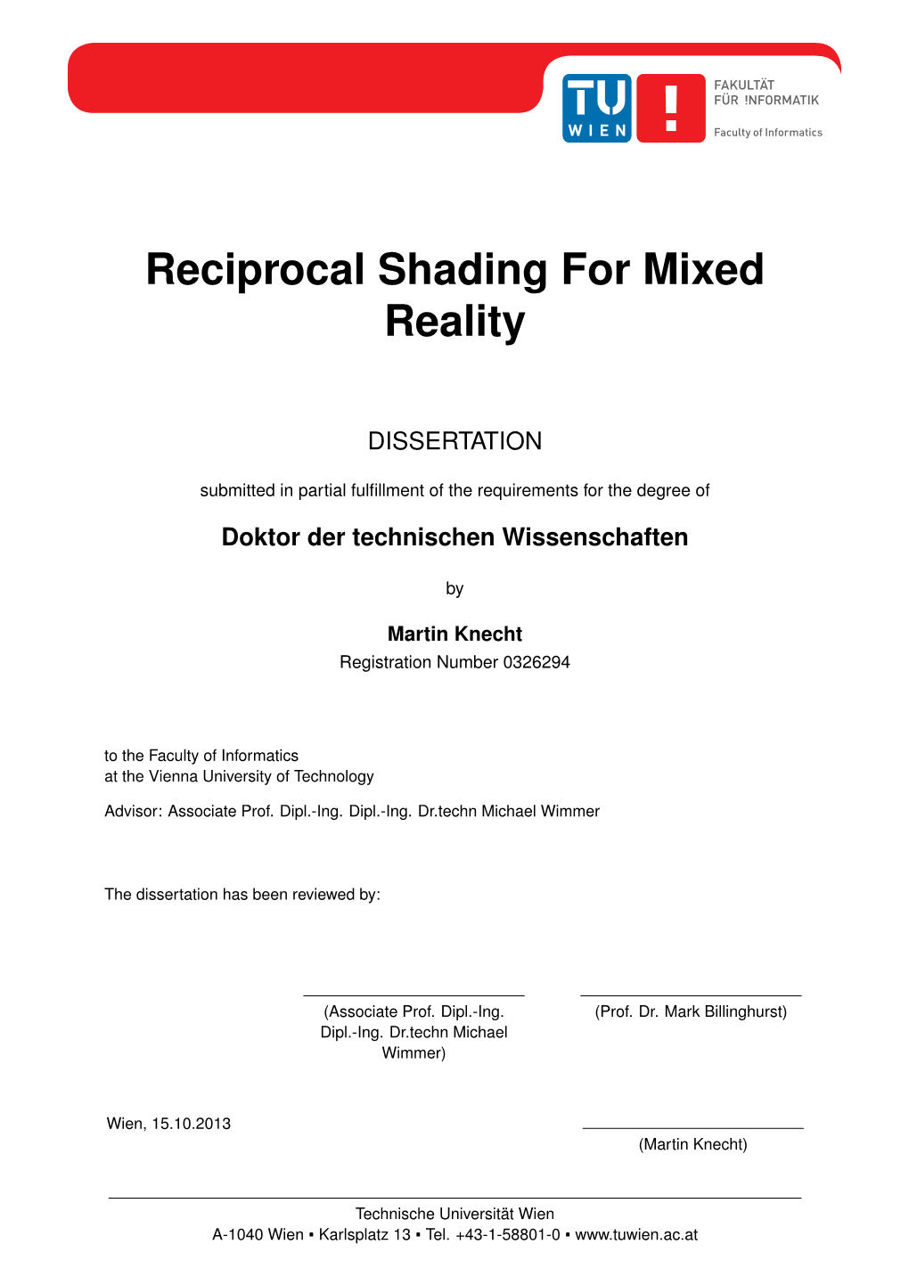 Reciprocal Shading for Mixed Reality