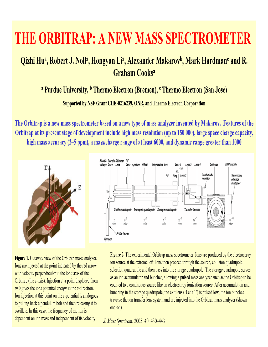 THE ORBITRAP: a NEW MASS SPECTROMETER Qizhi Hua, Robert J