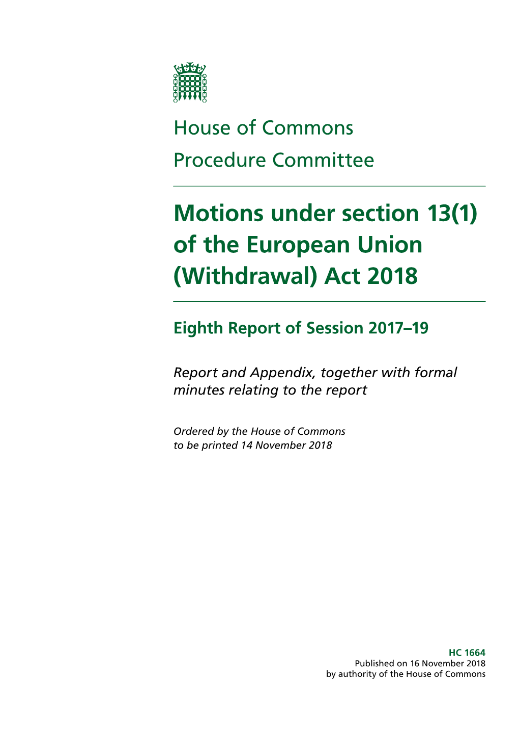 Of the European Union (Withdrawal) Act 2018