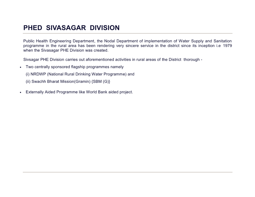 Phed Sivasagar Division