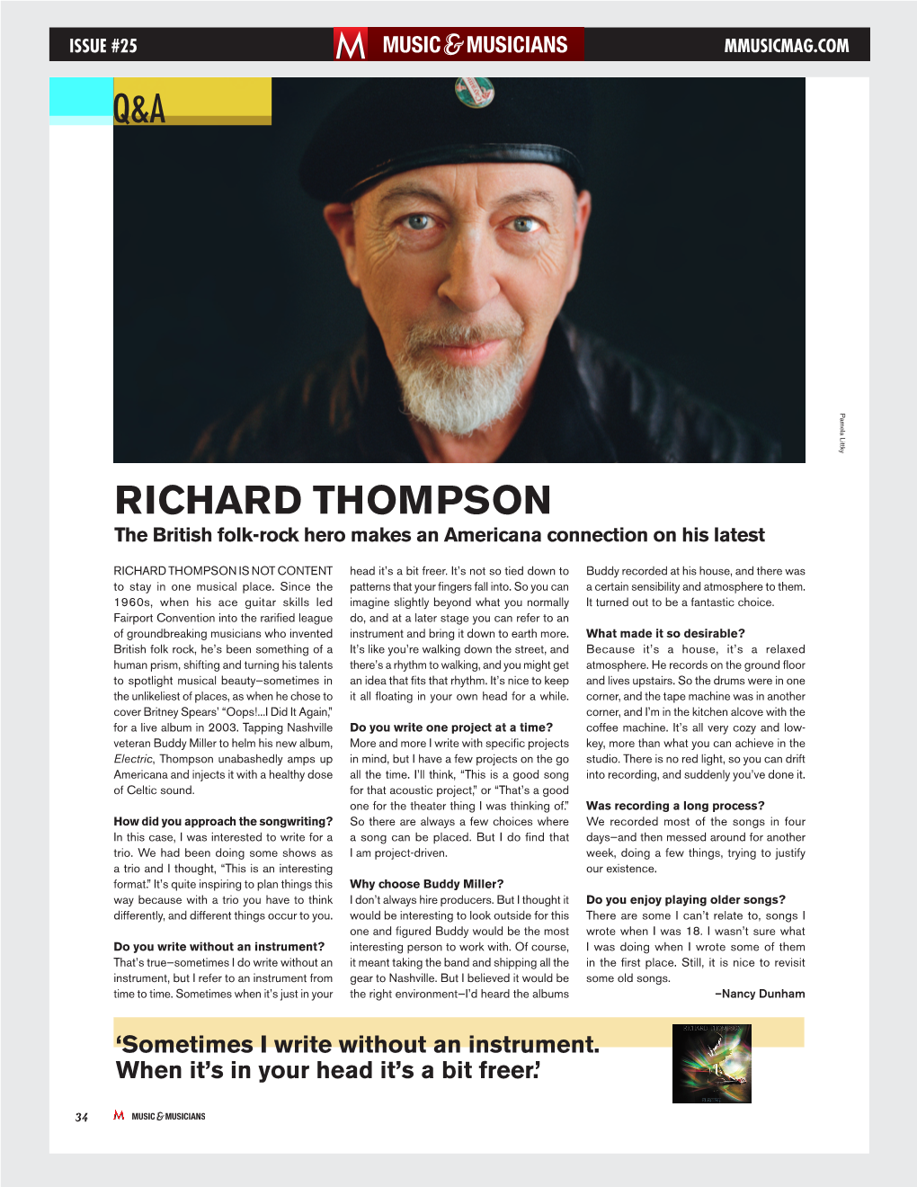 RICHARD THOMPSON the British Folk-Rock Hero Makes an Americana Connection on His Latest