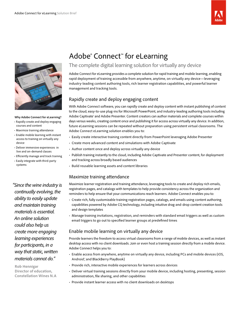 Adobe Connect for Elearning Solution Brief