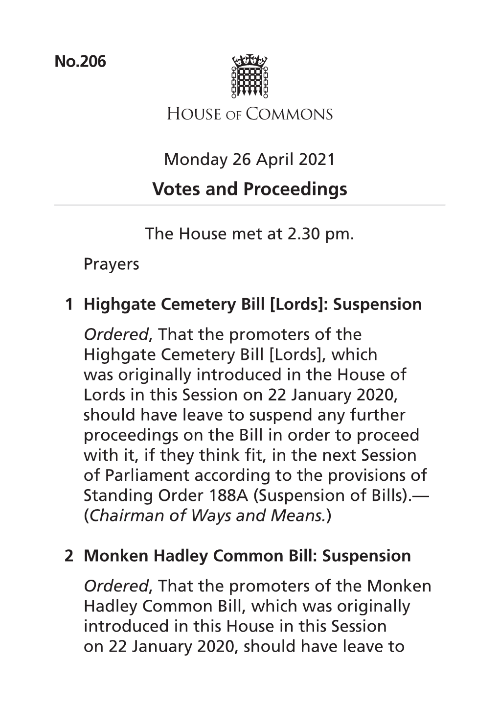 Victoria Atkins.) the Deputy Speaker Announced a Time Limit on Back-Bench Speeches (Standing Order No