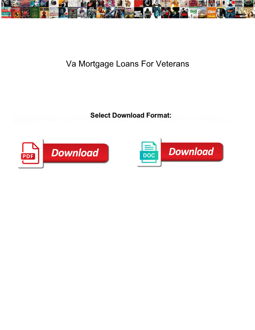 Va Mortgage Loans for Veterans