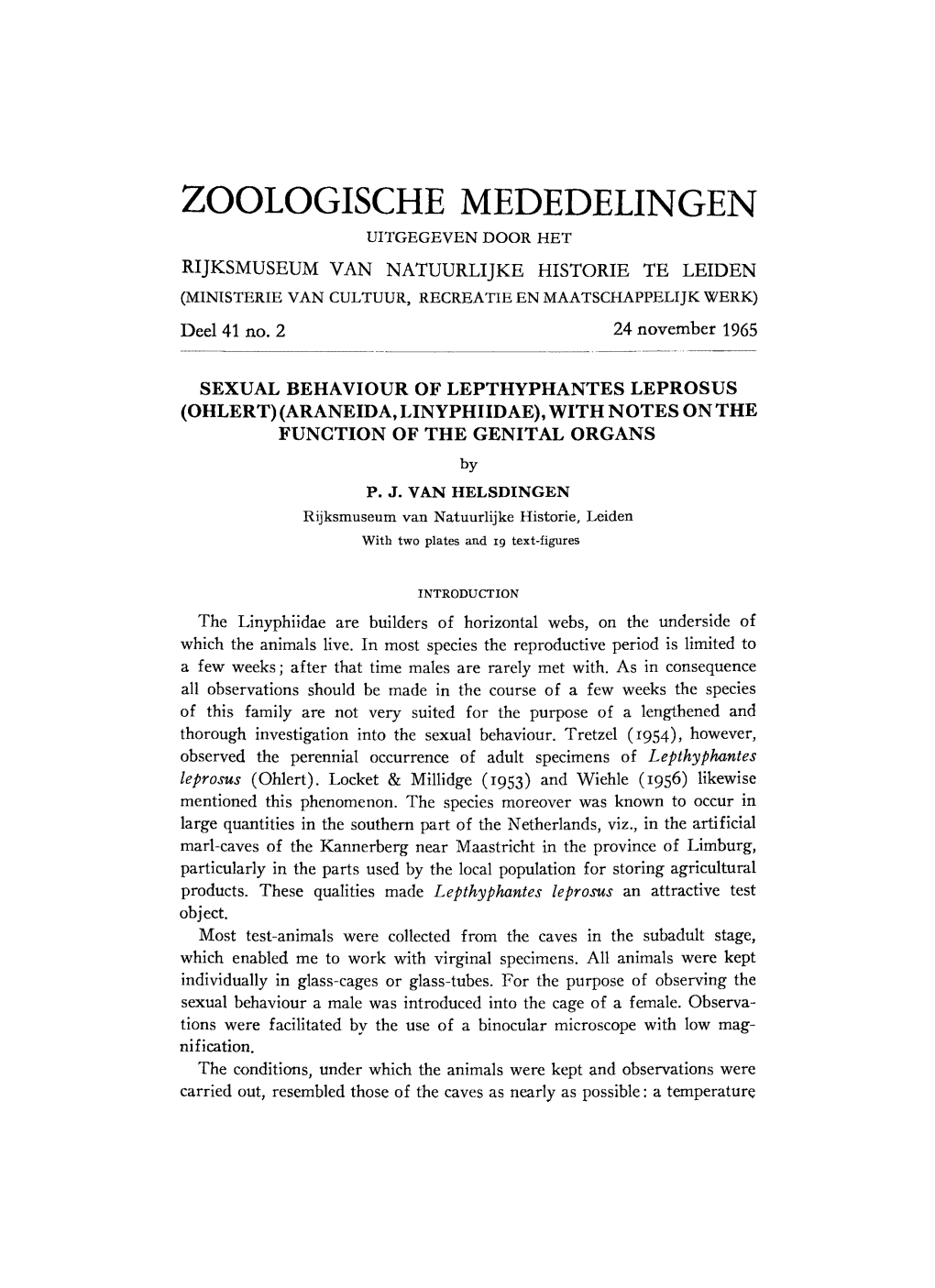 Zoologische Mededelingen