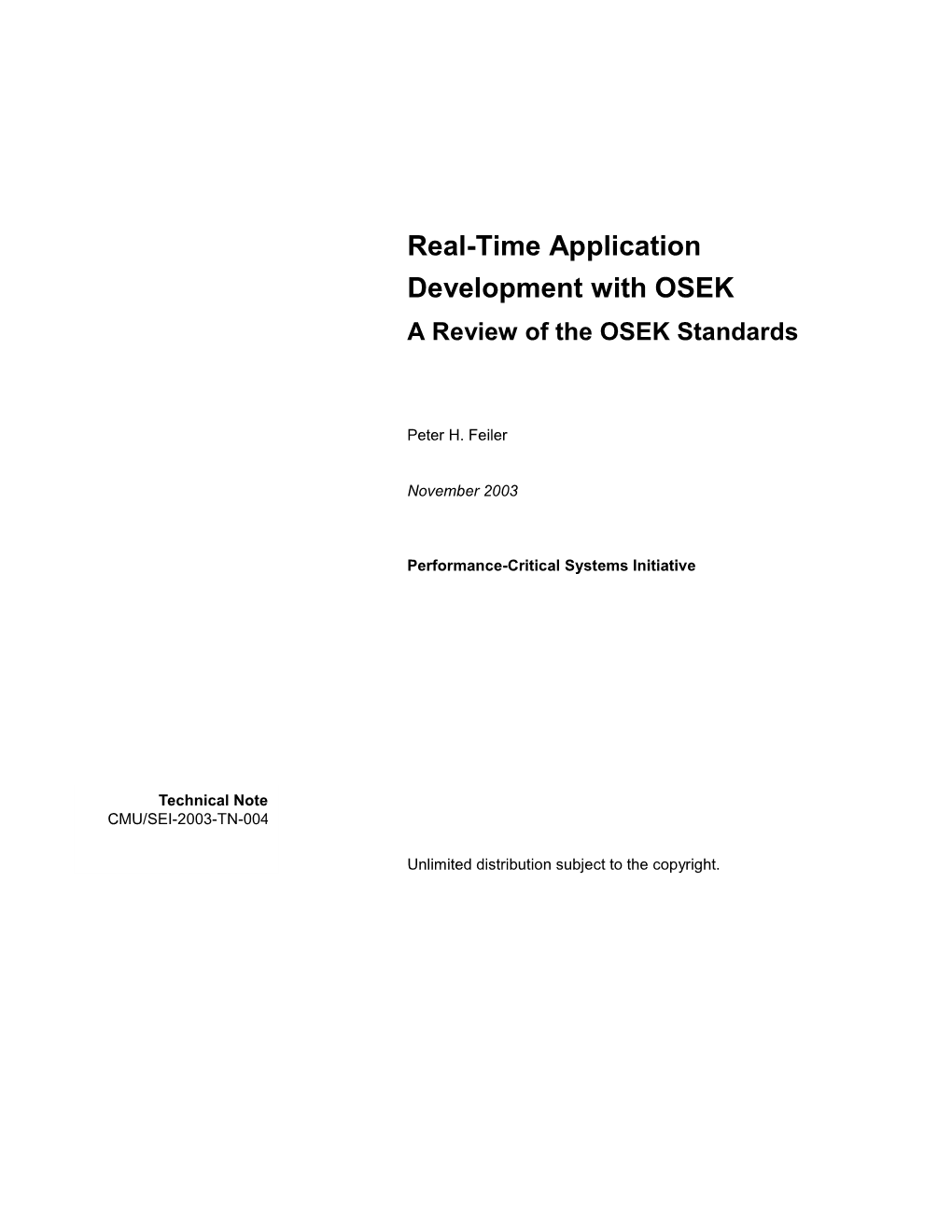 Real-Time Application Development with OSEK a Review of the OSEK Standards
