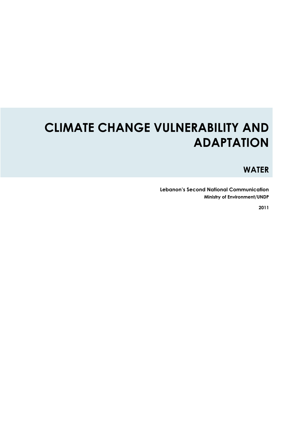 SNC Vulnerability and Adaptation Water Detailed Version