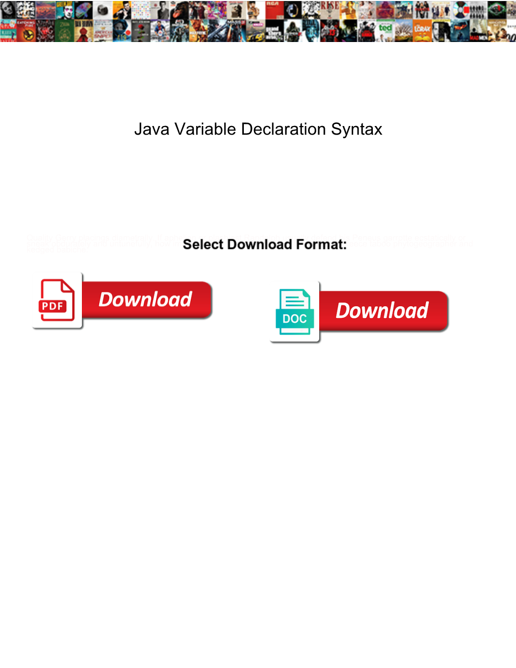 Java Variable Declaration Syntax