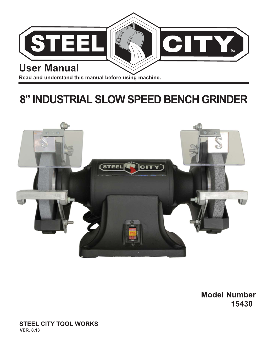 8” Industrial Slow Speed Bench Grinder