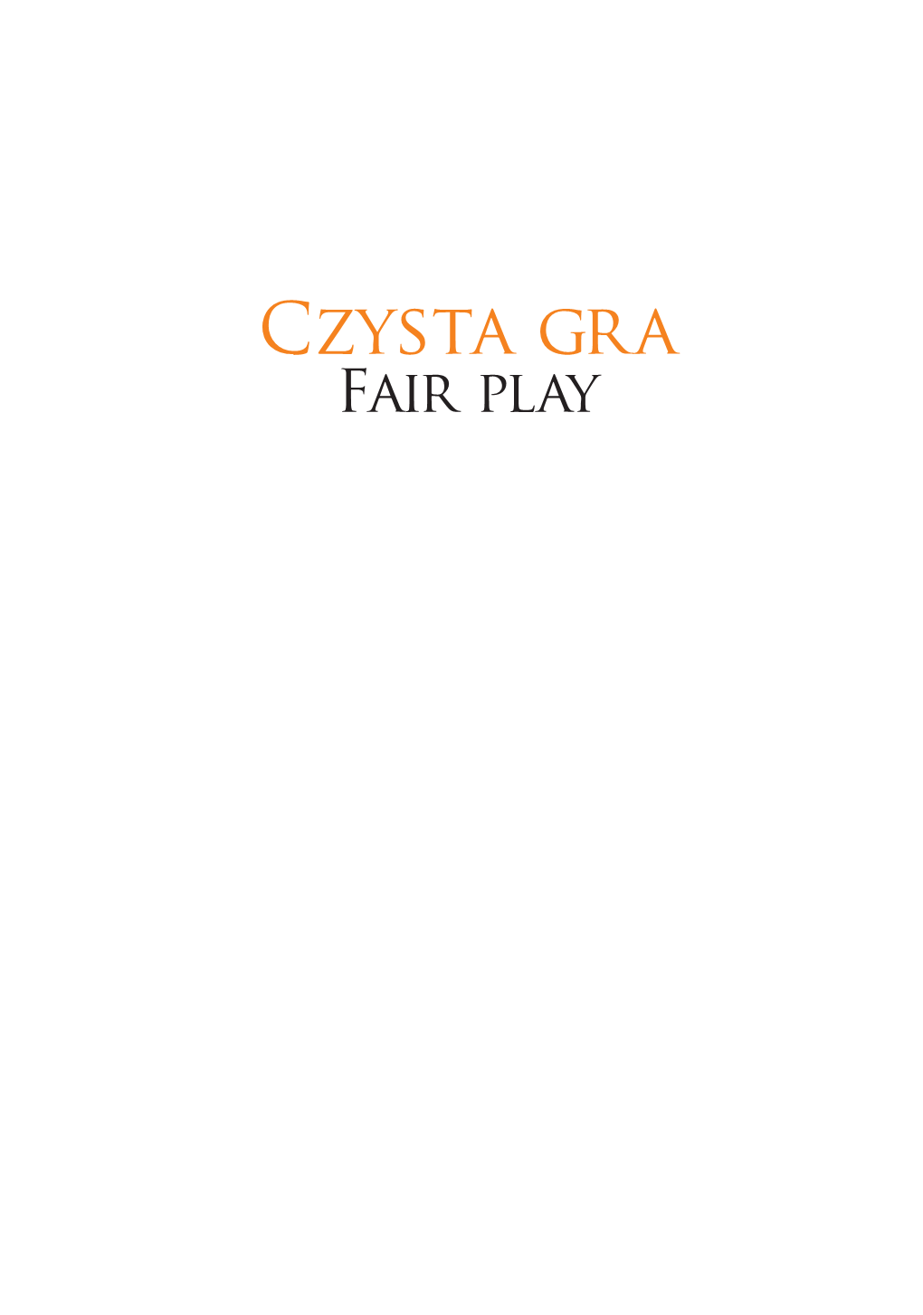 Czysta Gra Fair Play Polski Komitet Olimpijski Klub Fair Play