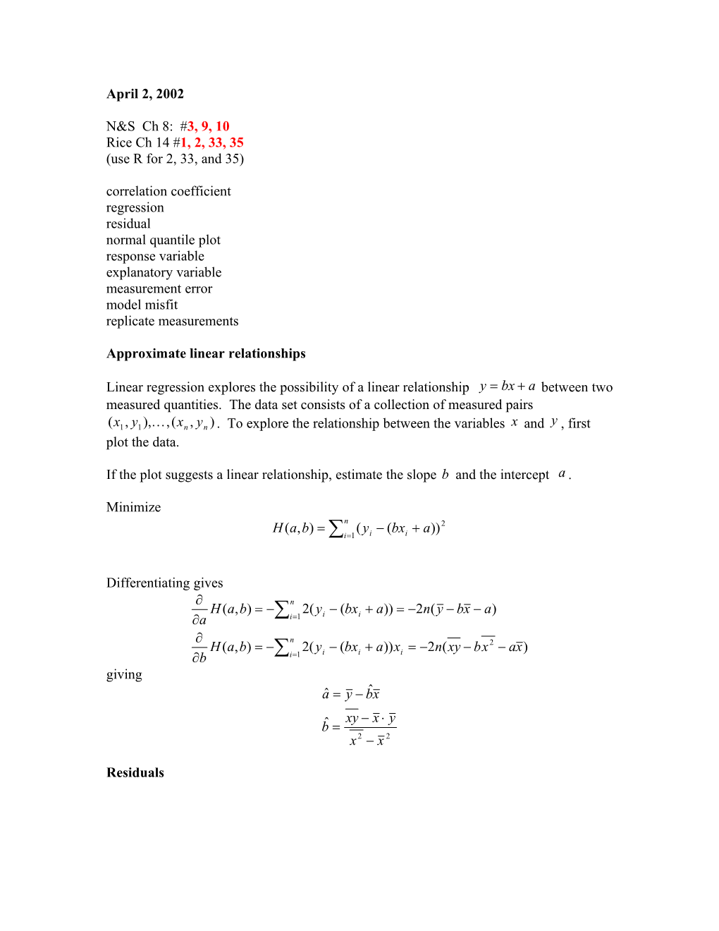 Correlation Coefficient