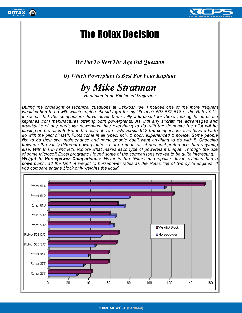 The Rotax Decision by Mike Stratman