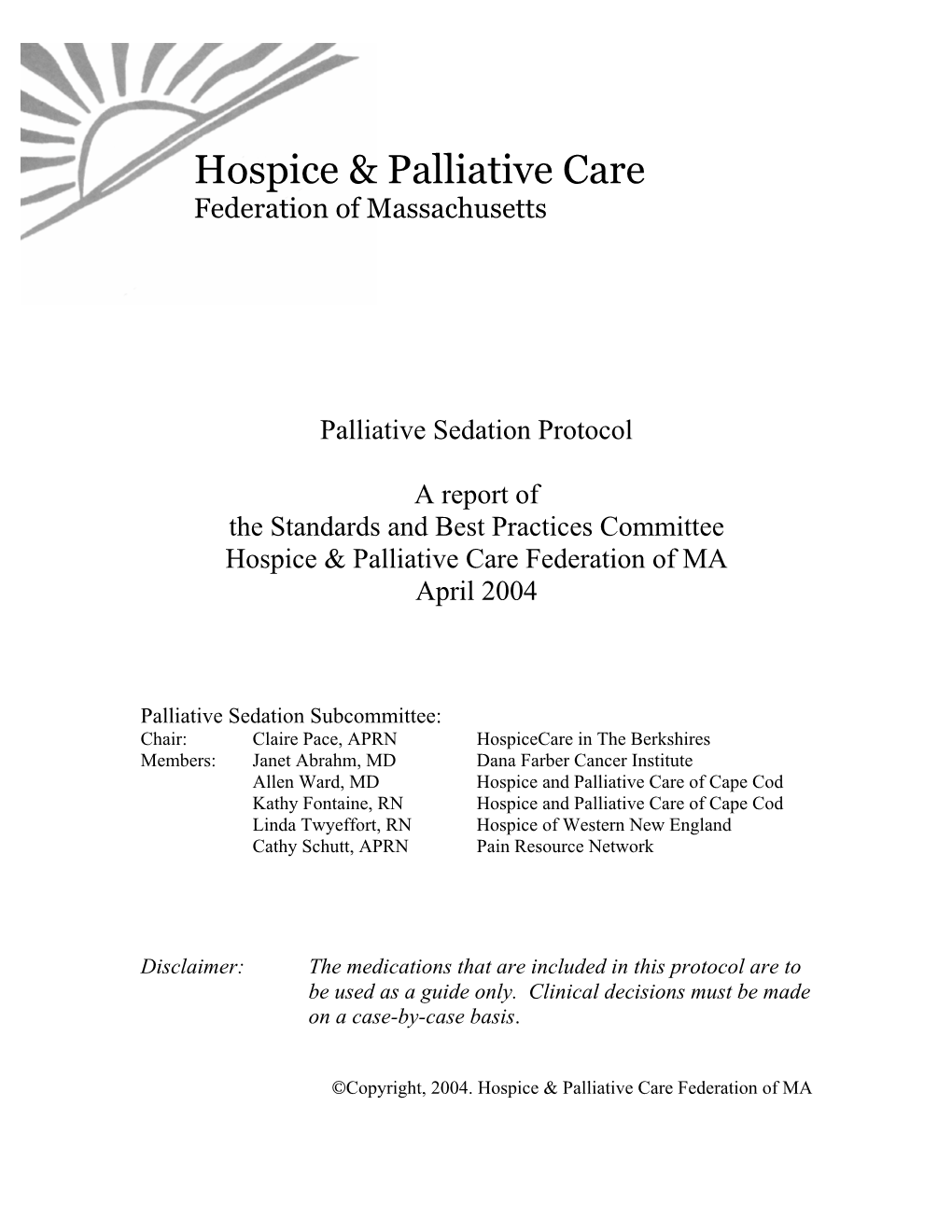 Palliative Sedation Protocol