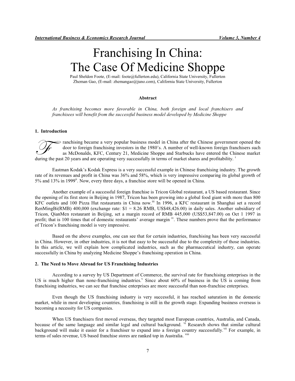 Franchising in China