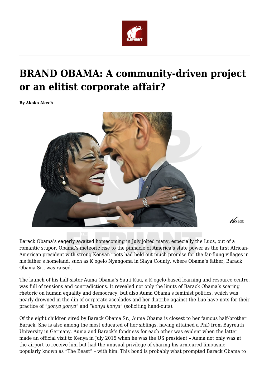 BRAND OBAMA: a Community-Driven Project Or an Elitist Corporate Affair?