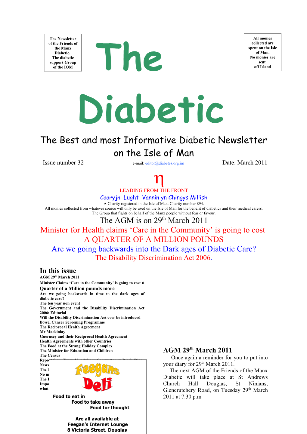 The Best and Most Informative Diabetic Newsletter on the Isle of Man