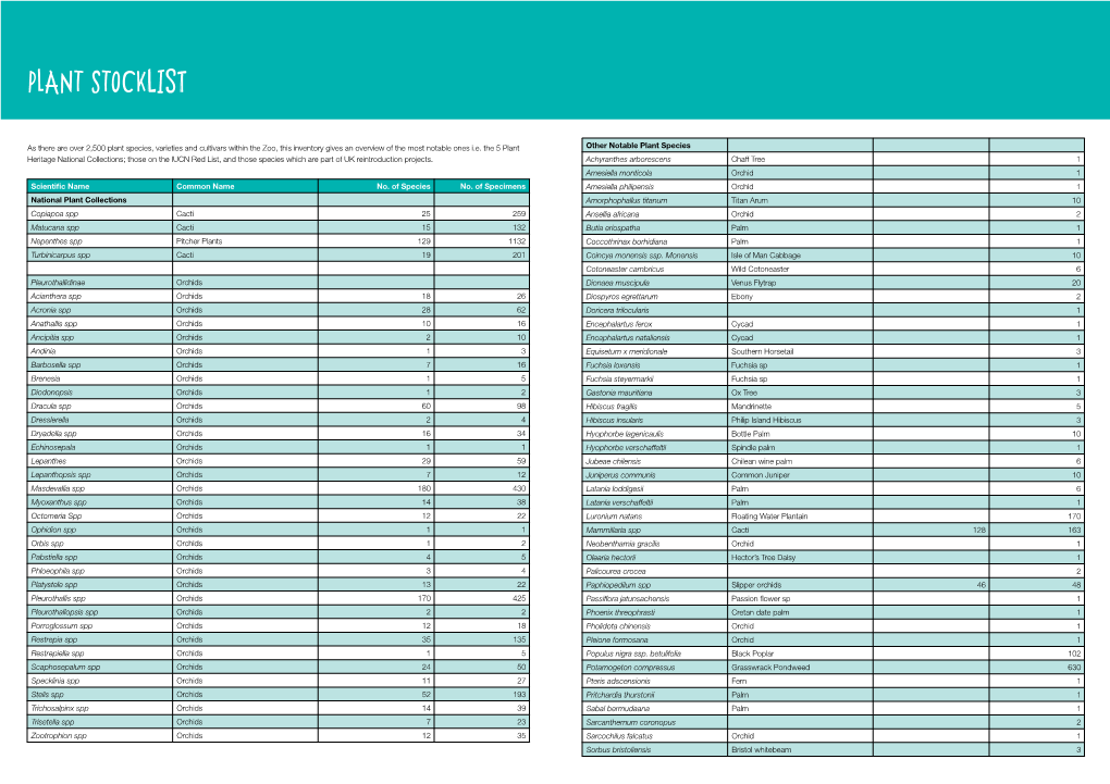 Plant Stocklist