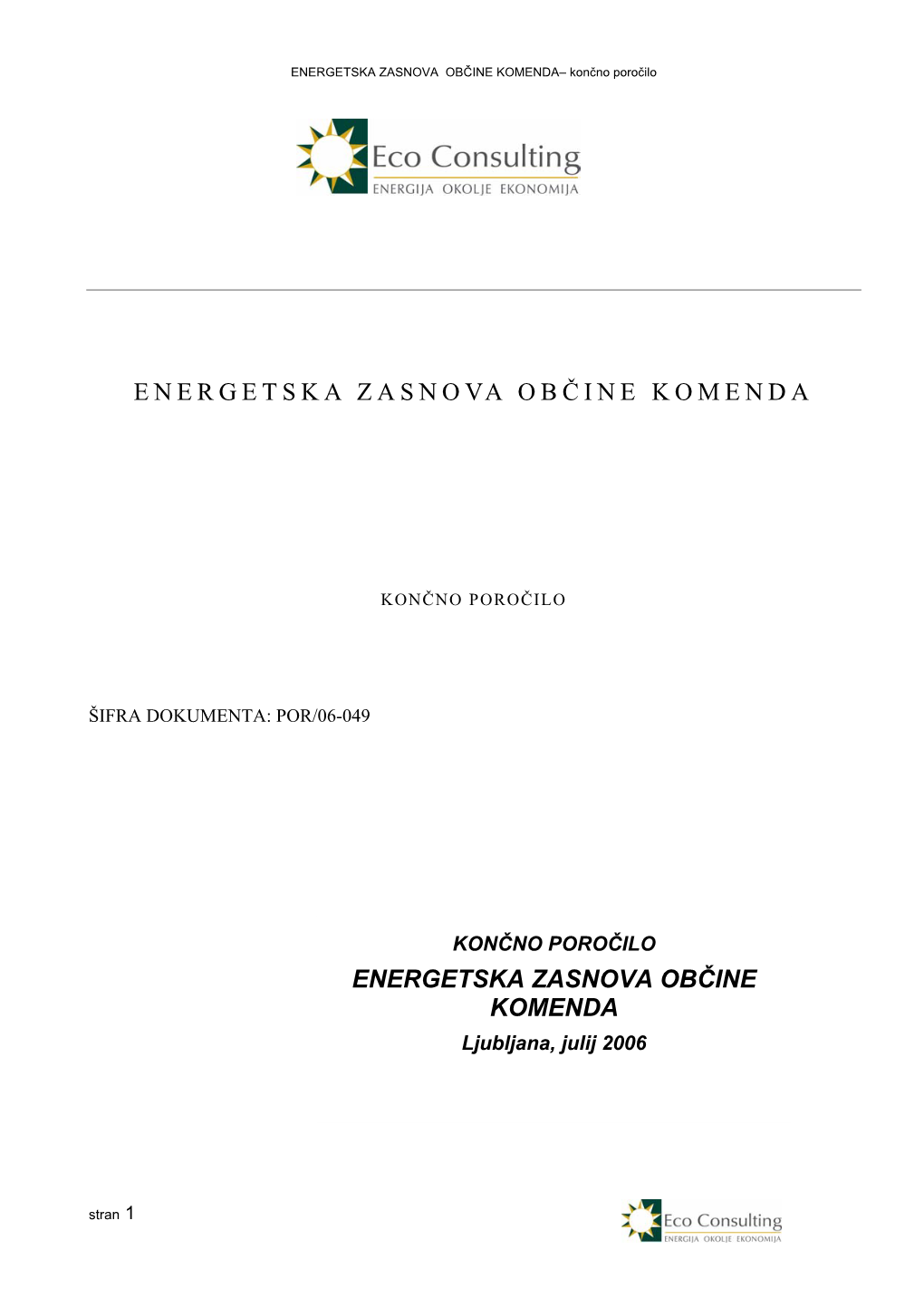 Energetska Zasnova Ob Č Ine Komenda