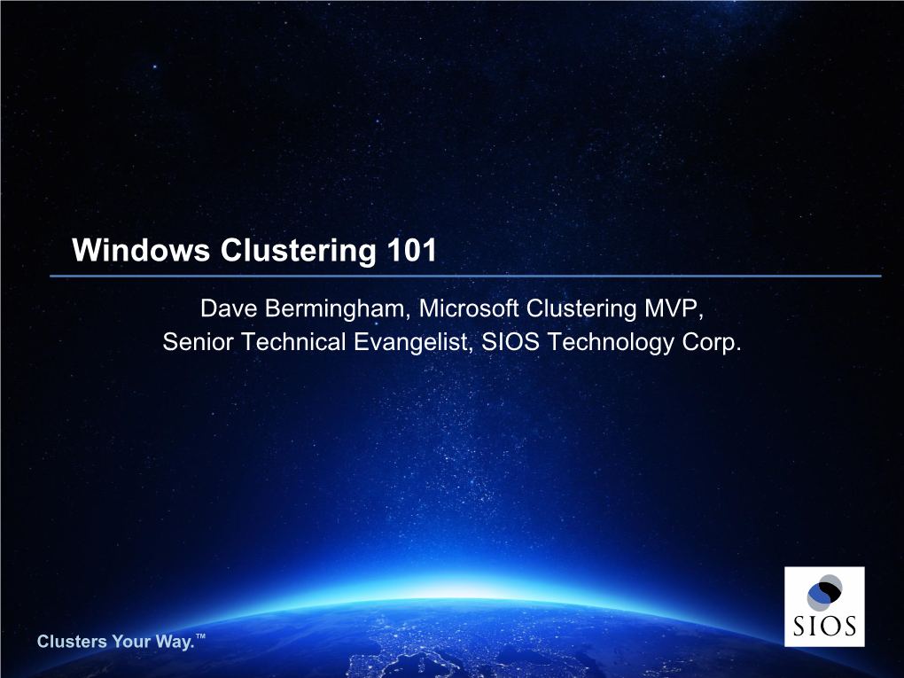 Windows Clustering 101