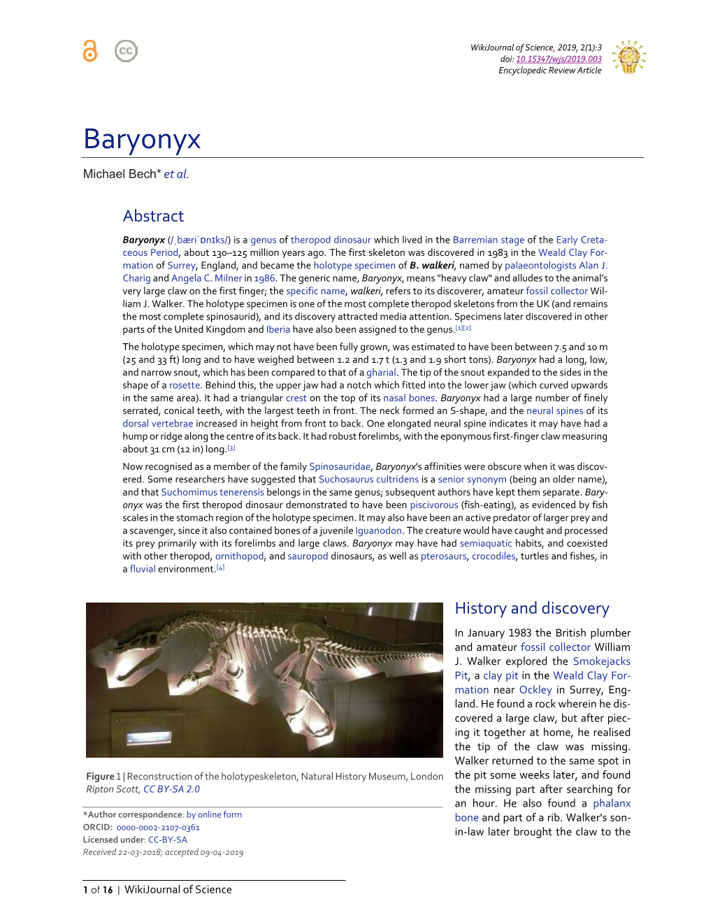 Baryonyx Michael Bech* Et Al