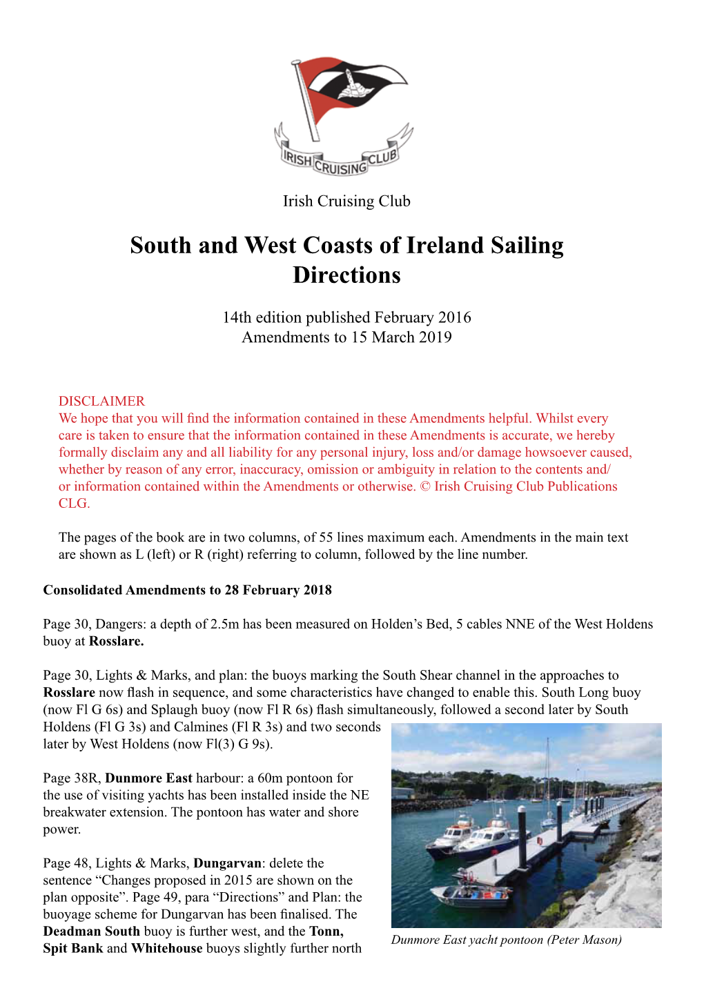 South and West Coasts of Ireland Sailing Directions
